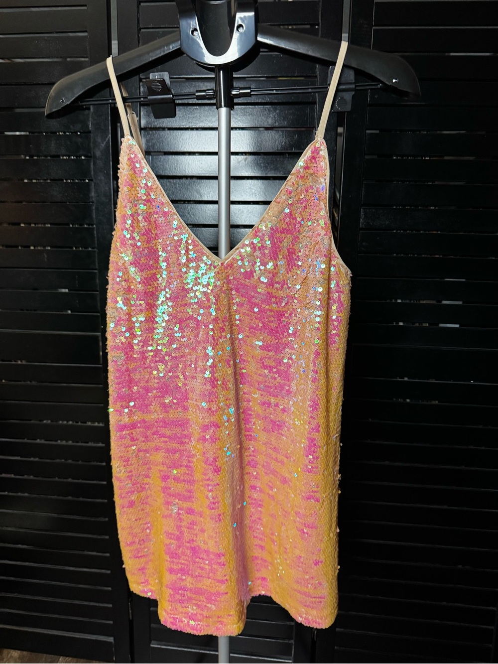 Buddy Love Pink and Gold Sequin Slip Dress